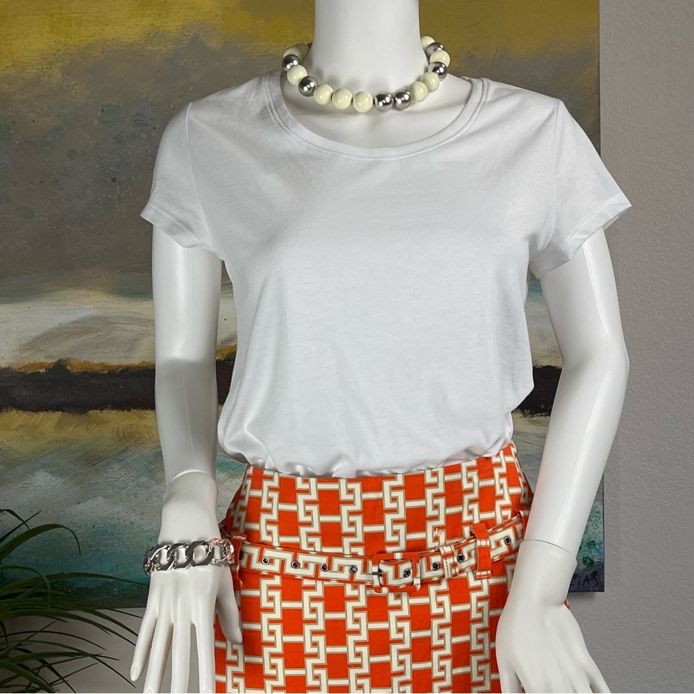 VINTAGE 🔥Tommy Hilfiger🔥 Abstract Belted Skirt Size 6 - Picture 5 of 11